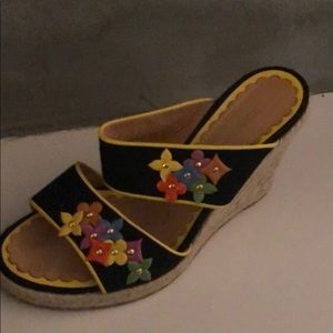 Louis Vuitton size 38 multicolore wedge shoes